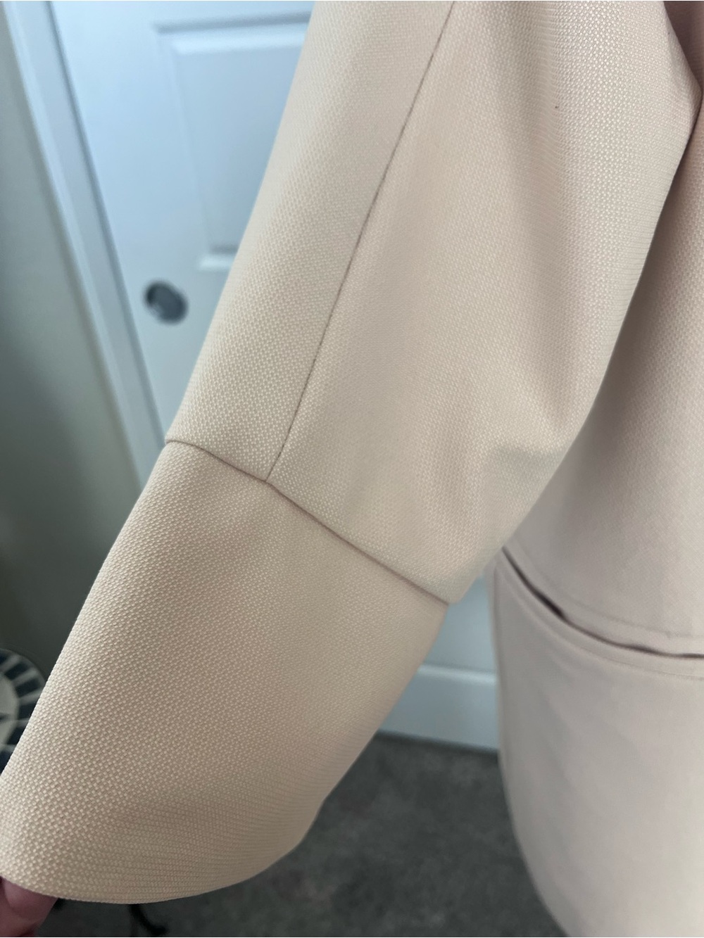 Tahari Blush Pink Longline Zip-Front Coat - Picture 5 of 13